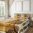 thumbnail image 1 of Ambesonne Beach Fitted & Top Sheet Set with Shams, Sea Ocean Palms Scenery, Multicolor, 1 of 4