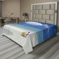 thumbnail image 1 of Ambesonne Beach Flat Sheet, Summer Season Vibes Sea, Full Size, White Cream Blue, 1 of 1