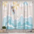 thumbnail image 1 of Ambesonne Beach Kitchen Curtains, Modern Sunbathing Lady Pastel, 55"x30", Pale Eggshell Pale Blue, 1 of 3