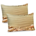 thumbnail image 1 of Ambesonne Beach Pillow Sham 2 Pack, Sand with Sea Shells, 30"x20", Sand Brown Coral, 1 of 1