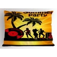 thumbnail image 1 of Ambesonne Beach Pillow Sham, Party Girls Vinyl Record, 26" X 20", Orange Grey, 1 of 2