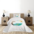 thumbnail image 1 of Ambesonne Beach Quilted Bedspread Set 2 Pcs, Tropic Paradise Summer, Twin Size, Turquoise Marigold Brown, 1 of 6