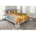 thumbnail image 1 of Ambesonne Beach Quilted Bedspread Set 3 Pcs, Sea Ocean Palms Scenery, Queen Size, Multicolor, 1 of 3