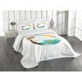 thumbnail image 1 of Ambesonne Beach Quilted Bedspread Set 3 Pcs, Tropic Paradise Summer, Queen Size, Turquoise Marigold Brown, 1 of 5