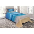 thumbnail image 1 of Ambesonne Beach Quilted Coverlet 2 Pcs, Cloudy Sky in Sea Summer, Twin Size, Sand Brown Blue, 1 of 1