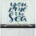 thumbnail image 1 of Ambesonne Beach Saying Kitchen Curtains, You and Me and the Sea, 55"x45", Teal Dark Blue, 1 of 1