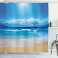 thumbnail image 1 of Ambesonne Beach Shower Curtain, Cloudy Sky in Sea Summer, 69"Wx84"L, Sand Brown Blue, 1 of 3