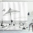 thumbnail image 1 of Ambesonne Beach Shower Curtain, Doodle Sketch Pattern, 69"Wx70"L, Black White, 1 of 3