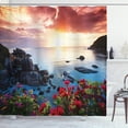 thumbnail image 1 of Ambesonne Beach Shower Curtain, Poppy Carnations Spring, 69"Wx75"L, Multicolor, 1 of 3