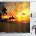 thumbnail image 1 of Ambesonne Beach Shower Curtain, Romantic Sunset Scenery, 69"Wx75"L, Orange Yellow, 1 of 5