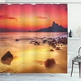 thumbnail image 1 of Ambesonne Beach Shower Curtain, Sunrise over Sea, 69"Wx84"L, Orange Yellow, 1 of 5