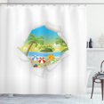 thumbnail image 1 of Ambesonne Beach Shower Curtain, Tropical Elements Ocean, 69"Wx75"L, Multicolor, 1 of 3