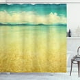 thumbnail image 1 of Ambesonne Beach Shower Curtain, Vintage Grunge Sea View, 69"Wx75"L, Earth Yellow Turquoise, 1 of 3