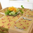 thumbnail image 1 of Ambesonne Beach Table Runner & Placemats, Funny Crabs Pattern, Placemat 4 pcs + Runner 12"x72", Ruby Apricot and White, 1 of 2