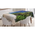 thumbnail image 1 of Ambesonne Beach Tablecloth Rectangular Table Cover, Sandy Coastline Surreal, 60"x90", Lime Green Blue Cream, 1 of 4