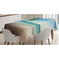 thumbnail image 1 of Ambesonne Beach Tablecloth Rectangular Table Cover, Scenic Island View Trees, 60"x84", Pale Brown Green Blue, 1 of 4