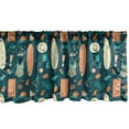 thumbnail image 1 of Ambesonne Beach Theme Valance Pack of 2, Retro Design Hawaiian, 42"X18", Teal Salmon, 1 of 3