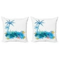 thumbnail image 1 of Ambesonne Beach Throw Pillow Cover 2 Pack, Seashells Blue Palm Art, 24", Blue White, 1 of 7