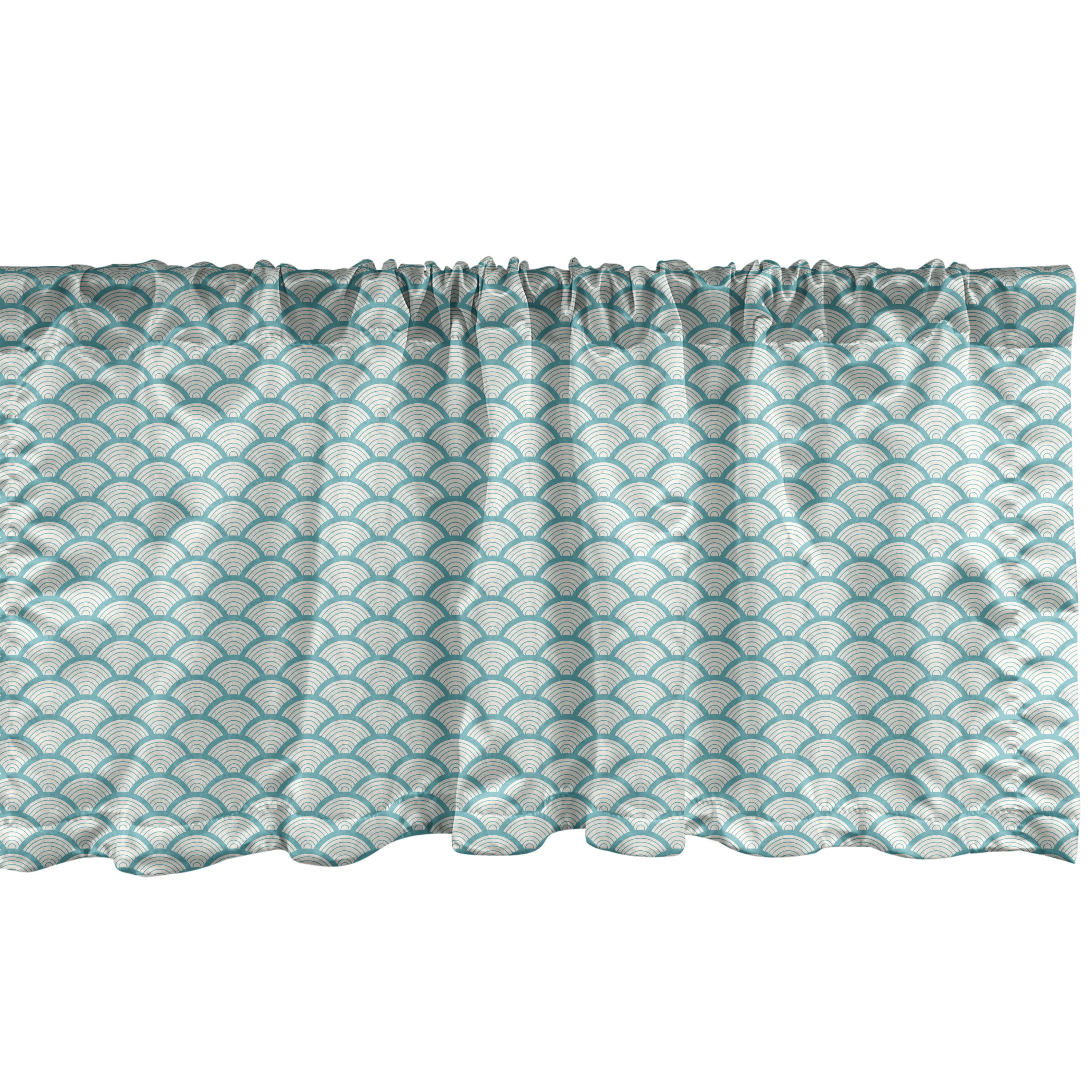 Sky Blue and White Satin Polyester Window Valance 54" x 18"