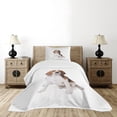 thumbnail image 1 of Ambesonne Beagle Quilted Bedspread Set 2 Pcs, Puppy Dog Friend Posing, Twin Size, Cinnamon Black White, 1 of 6