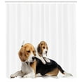 thumbnail image 1 of Ambesonne Beagle Shower Curtain, Family Mother, 69"Wx70"L, Pale Caramel White Black, 1 of 3