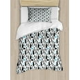 thumbnail image 1 of Ambesonne Bear Duvet Cover Sets, Modern Forest Animals Joy, 2-Twin, Pale Blue Black White, 1 of 4