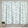 thumbnail image 1 of Ambesonne Bear Kitchen Curtains, Swimming Polar Bears Sea, 55"x45", Almond Green White, 1 of 3