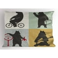 thumbnail image 1 of Ambesonne Bear Pillow Sham, Funny Frames Drawing Style, 26" X 20", Multicolor, 1 of 2
