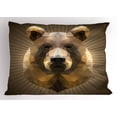 thumbnail image 1 of Ambesonne Bear Pillow Sham, Geometric Grizzly Portrait, 26" X 20", Cocoa Ginger, 1 of 2