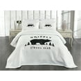 thumbnail image 1 of Ambesonne Bear Quilted Bedspread Set 3 Pcs, Strong Wild Animal Forest, King Size, Black White, 1 of 5
