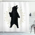 thumbnail image 1 of Ambesonne Bear Shower Curtain, Sketch Art Tribal, 69"Wx84"L, Charcoal Grey and Brown, 1 of 5