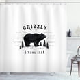 thumbnail image 1 of Ambesonne Bear Shower Curtain, Strong Wild Animal Forest, 69"Wx84"L, Black White, 1 of 3