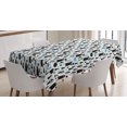thumbnail image 1 of Ambesonne Bear Tablecloth Rectangular Table Cover, Modern Forest Animals Joy, 60"x84", Pale Blue Black White, 1 of 4