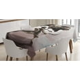 thumbnail image 1 of Ambesonne Bear Tablecloth Rectangular Table Cover, Mythological Scene Concept, 60"x84", Warm Taupe Dark Brown, 1 of 4