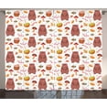 thumbnail image 1 of Ambesonne Bee Curtains 2 Panel Set, Autumn Forest Wildlife, 108" x 108", Multicolor, 1 of 3