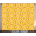 thumbnail image 1 of Ambesonne Bee Curtains 2 Panel Set, Honeycomb Pattern Geometry, 108" x 84", Marigold Yellow, 1 of 3