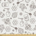 thumbnail image 1 of Ambesonne Bee Fabric by the Yard Upholstery, Honeycomb Hive Flower Wasp Art, 10 Yards, Dark Rosewood and White, 1 of 5