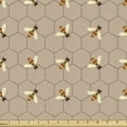 thumbnail image 1 of Ambesonne Bee Fabric by the Yard Upholstery, Wasps Hexagons Pattern Plot, 1 Yard, Warm Taupe Apricot, 1 of 5