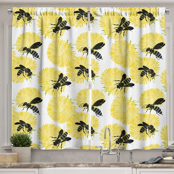Bee Kitchen Curtains