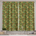 thumbnail image 1 of Ambesonne Bee Kitchen Curtains, Summer Composition Flowers Fun, 55"x39", Green and Multicolor, 1 of 3