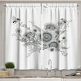 thumbnail image 1 of Ambesonne Bee Kitchen Curtains, Vintage Sunflowers Bumblebees, 55"x36", Pale Grey White and Taupe, 1 of 3