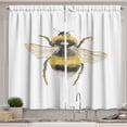 thumbnail image 1 of Ambesonne Bee Kitchen Curtains, Watercolor Bumblebee Drawing, 55"x30", Pale Orange and Dark Grey, 1 of 3