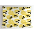 thumbnail image 1 of Ambesonne Bee Pillow Sham, Nature Dandelion Flowers, 36" X 20", Yellow Black and White, 1 of 2