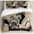 thumbnail image 1 of Ambesonne Beige Black Duvet Cover Sets, Musician, 2-King, Beige Black, 1 of 7
