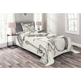 thumbnail image 1 of Ambesonne Beige Black Quilted Bedspread Set 2 Pcs, Musical Instruments, Twin Size, Beige Black, 1 of 3