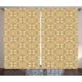 thumbnail image 1 of Ambesonne Beige Curtains 2 Panel Set, Damask Vintage Bohemian, 108" x 84", Cream Beige, 1 of 3