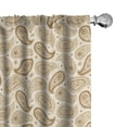 thumbnail image 1 of Ambesonne Beige Curtains, Paisley Oriental Persian, Pair of 28"x95", Cream, 1 of 5