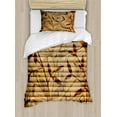 thumbnail image 1 of Ambesonne Beige Duvet Cover Sets, Grunge Leaves Bohemian Motif, 2-Twin, Brown Tan and Beige, 1 of 4