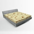thumbnail image 1 of Ambesonne Beige Fitted Sheet, Retro Chess Game Pieces, Full Size, Beige, 1 of 2