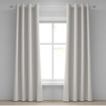 Ambesonne Beige Grommet Curtain, Delicate Classical Rows, 50" x 120", Eggshell White